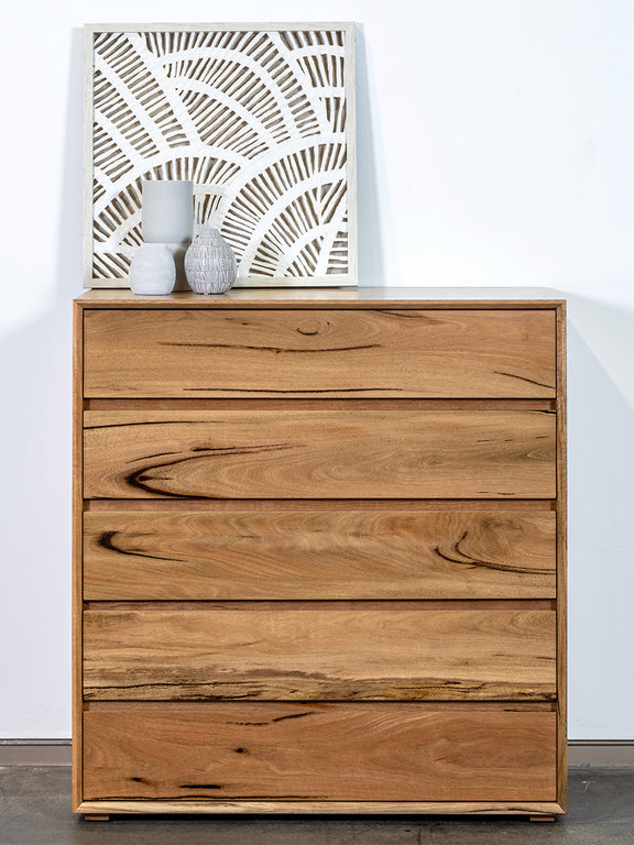 Apartment Solid Marri Timber Wood Chest of drawers tallboy bedroom suite furniture Perth WA