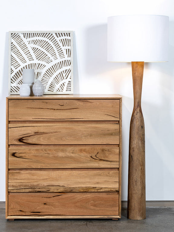 Apartment Solid Marri Timber Wood Chest of drawers tallboy bedroom suite furniture Perth WA