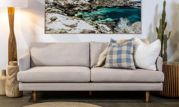 Apartment Contemporary modern lounge suite sofa upholstered fabric marri legs made in Perth WA