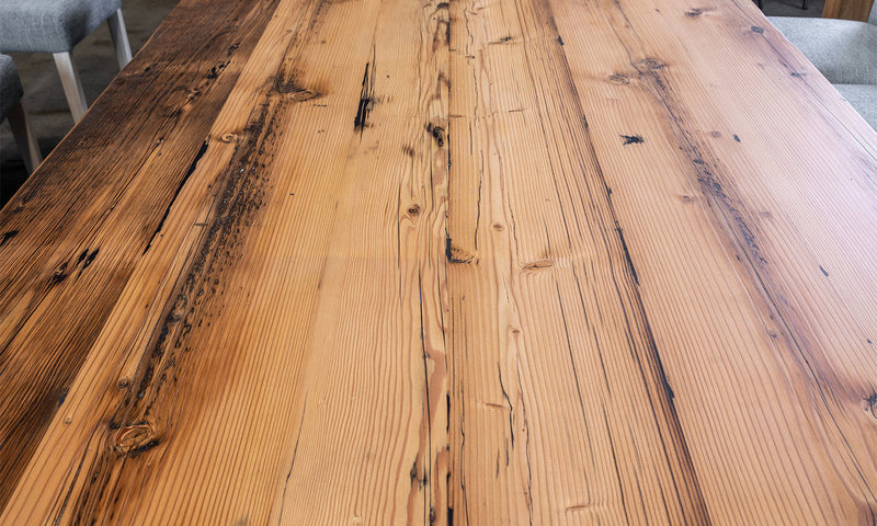 Hamptons Recycled Timber Wood Baltic Pine Dining Table Perth WA Oregon Pine Detail