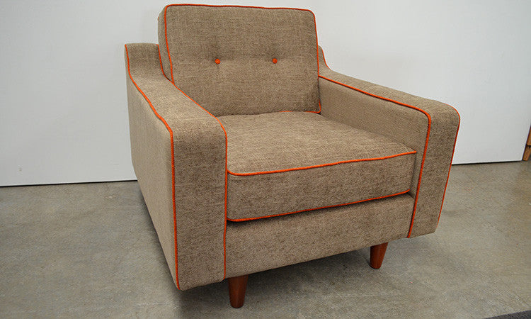 Oslo Retro Mid Century Love Seat Armchair Fabric Perth WA